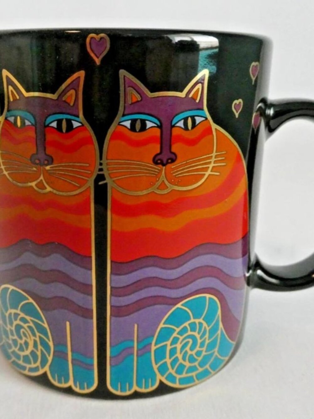 Laurel Burch Vintage Rainbow Cats Coffee Mug Tea Cup